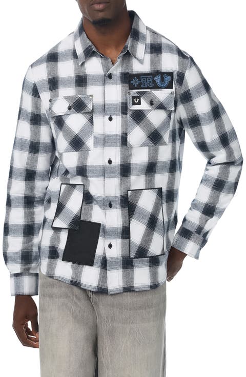 Appliqué Plaid Cotton Shirt