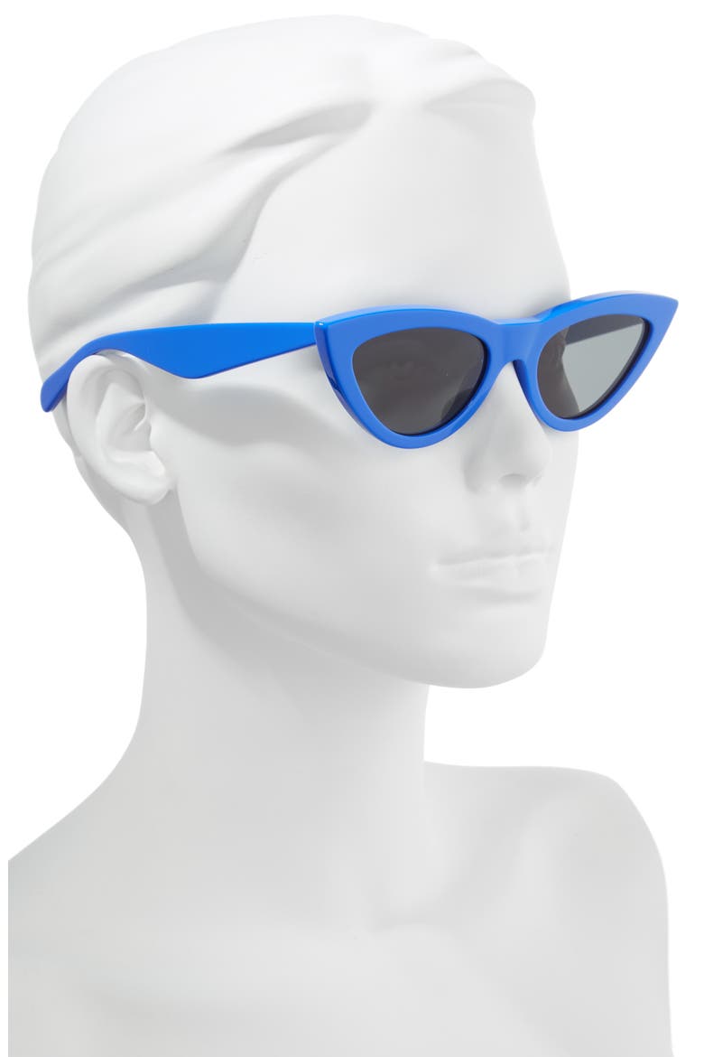 56mm Cat Eye Sunglasses, Alternate, color, ROYAL BLUE/ GREEN