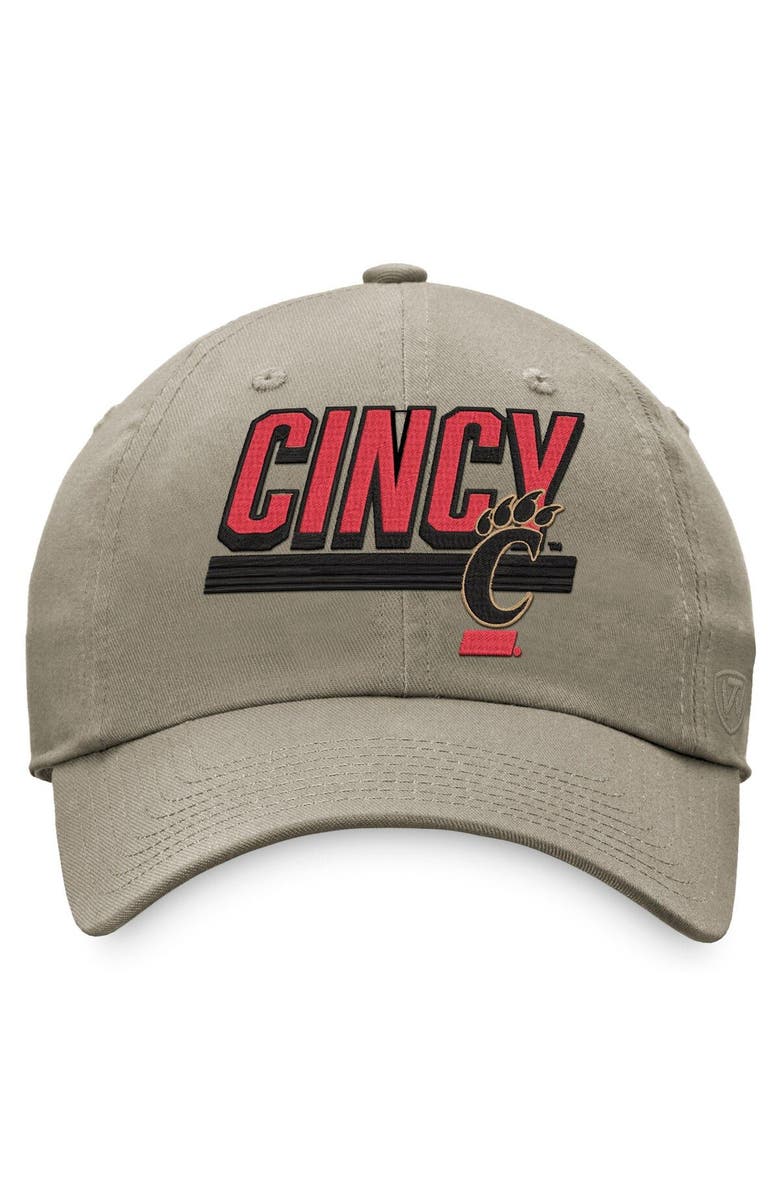 TOP OF THE WORLD Men's Top of the World Khaki Cincinnati Bearcats Slice Adjustable Hat, Alternate, color, Khaki