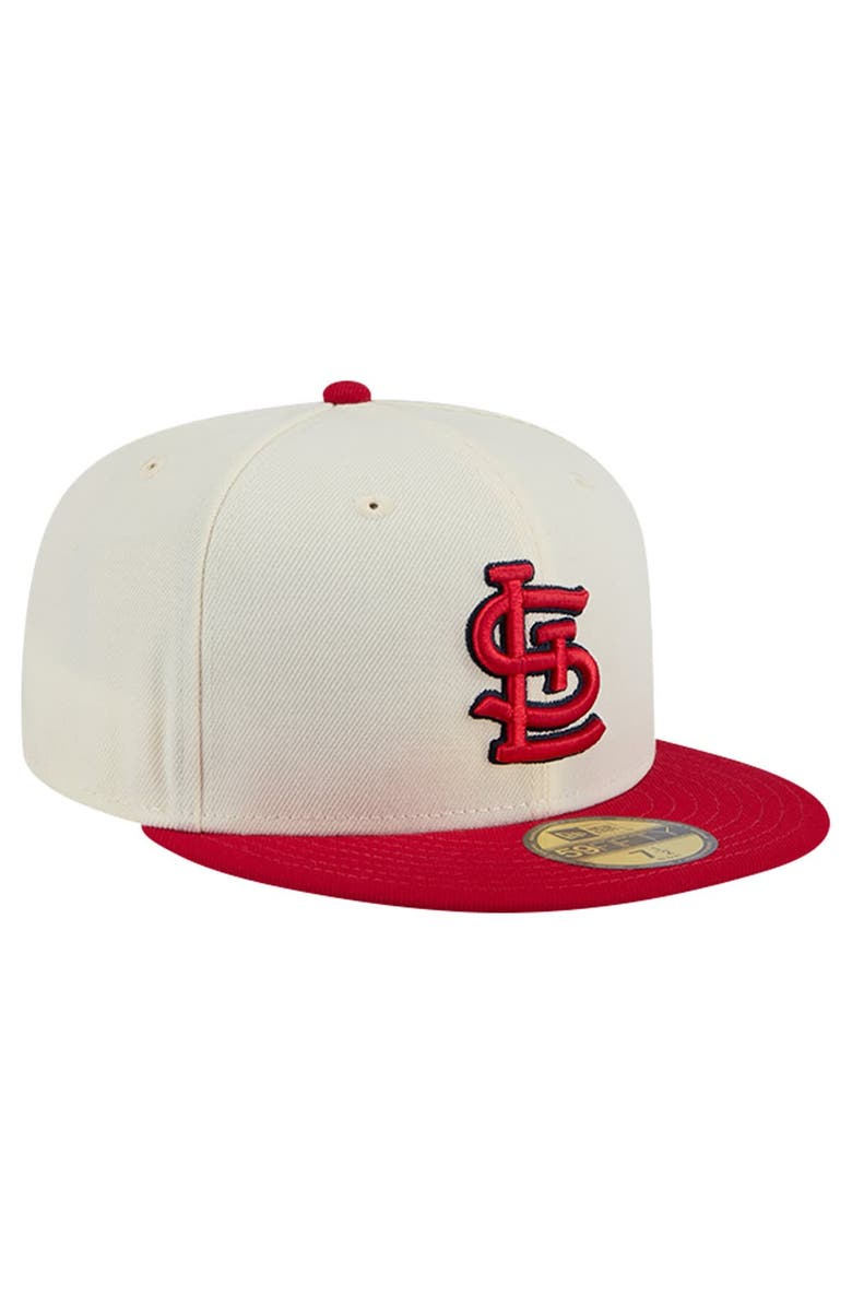 New Era Men's New Era White St. Louis Cardinals Evergreen Chrome 59FIFTY Fitted Hat, Alternate, color, White