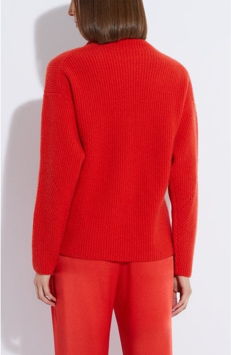 LAPOINTE Airy Cashmere Silk Ribbed Turtleneck, Main, color, Poppy