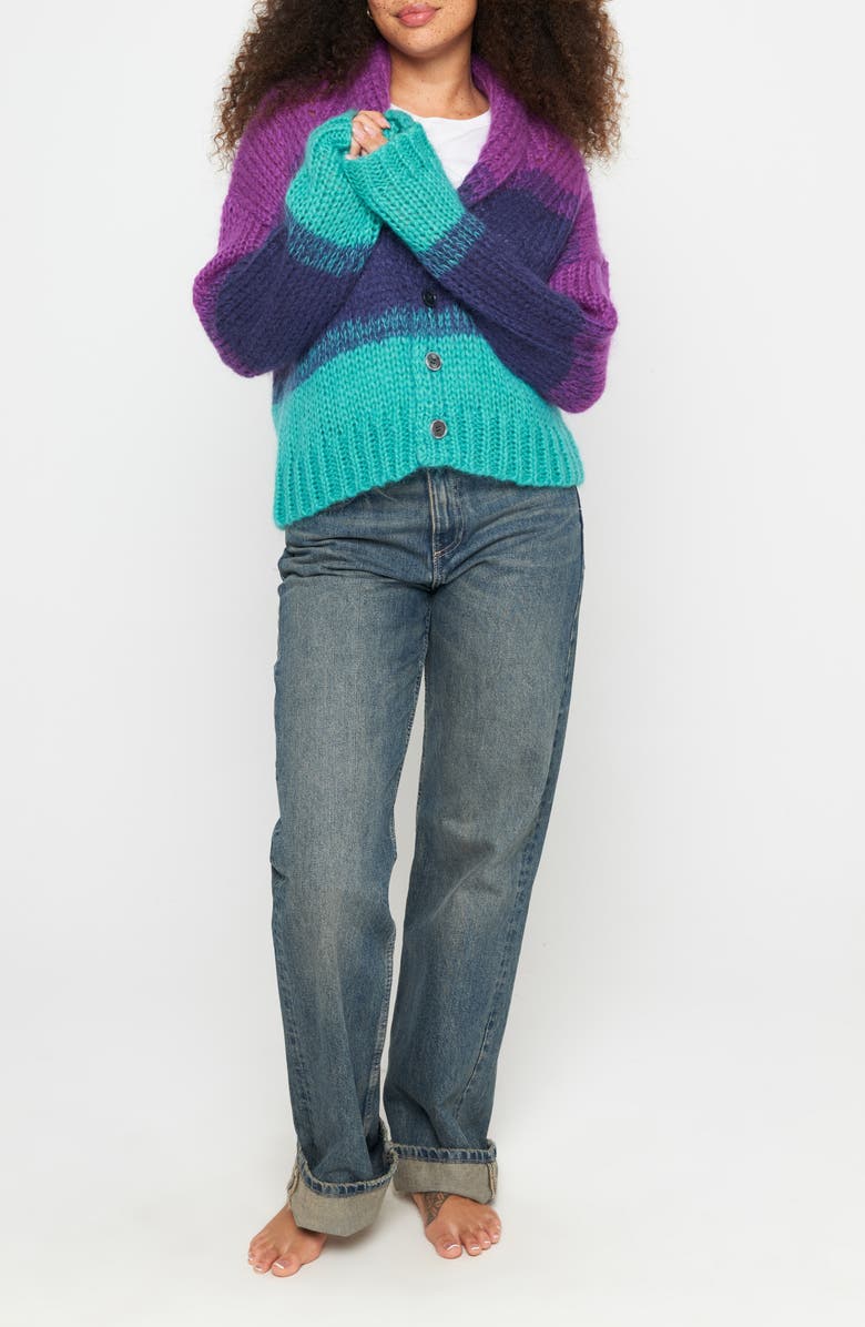 Spiritual Gangster Royce Stripe Cardigan, Alternate, color, Multi