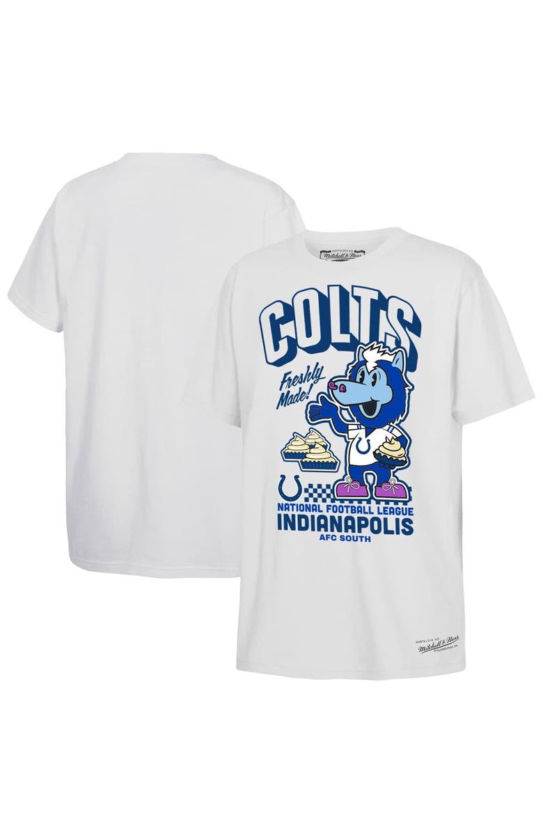 Mitchell & Ness Youth Mitchell & Ness  White Indianapolis Colts Blue Pie Day T-Shirt, Alternate, color, 