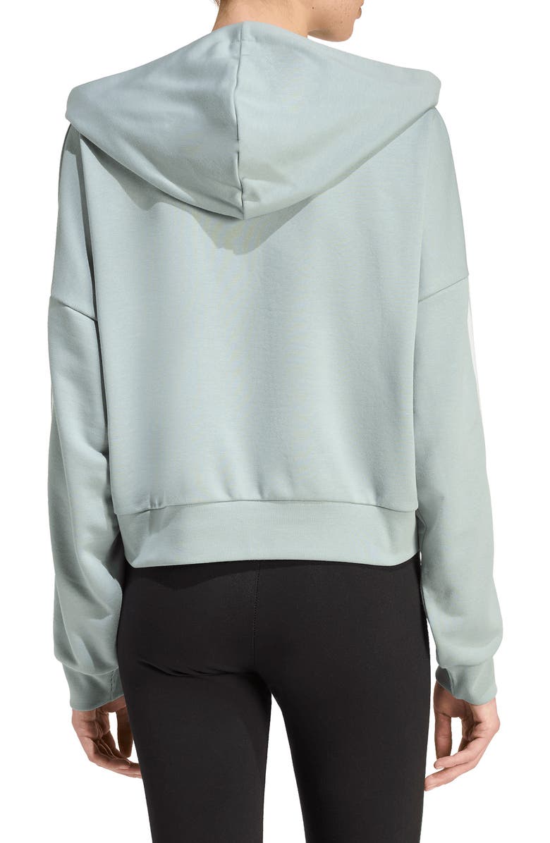 adidas 3-Stripes French Terry Hoodie, Alternate, color, Wonder Sage/ White