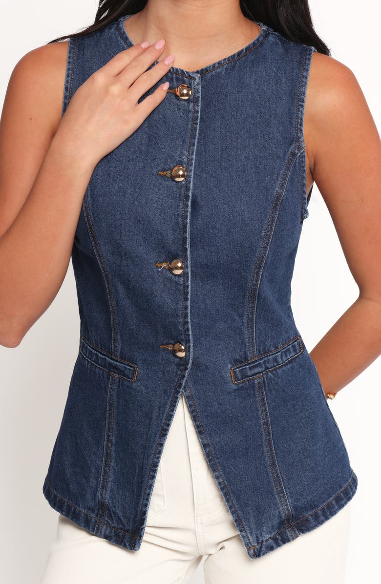 Petal & Pup Nessa Denim Vest, Alternate, color, Blue