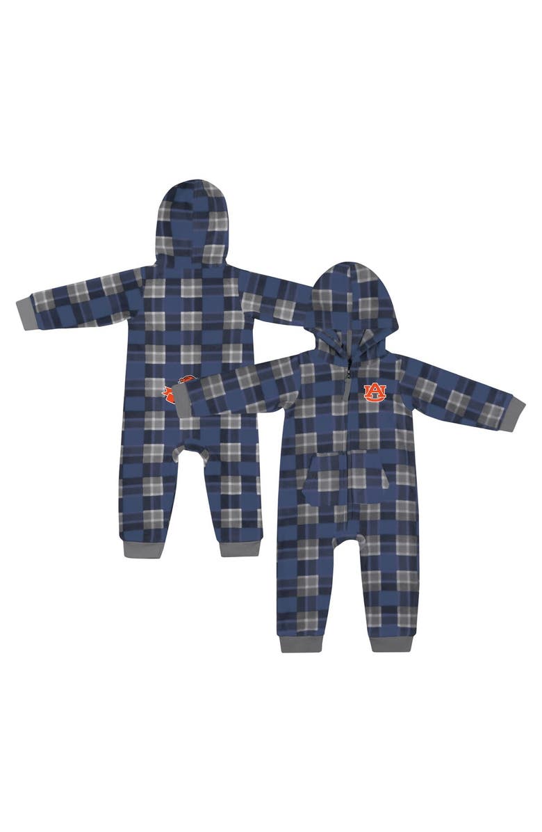 COLOSSEUM Infant Colosseum Navy Auburn Tigers Full-Zip Plaid Hoodie Long Sleeve Jumper, Alternate, color, Navy