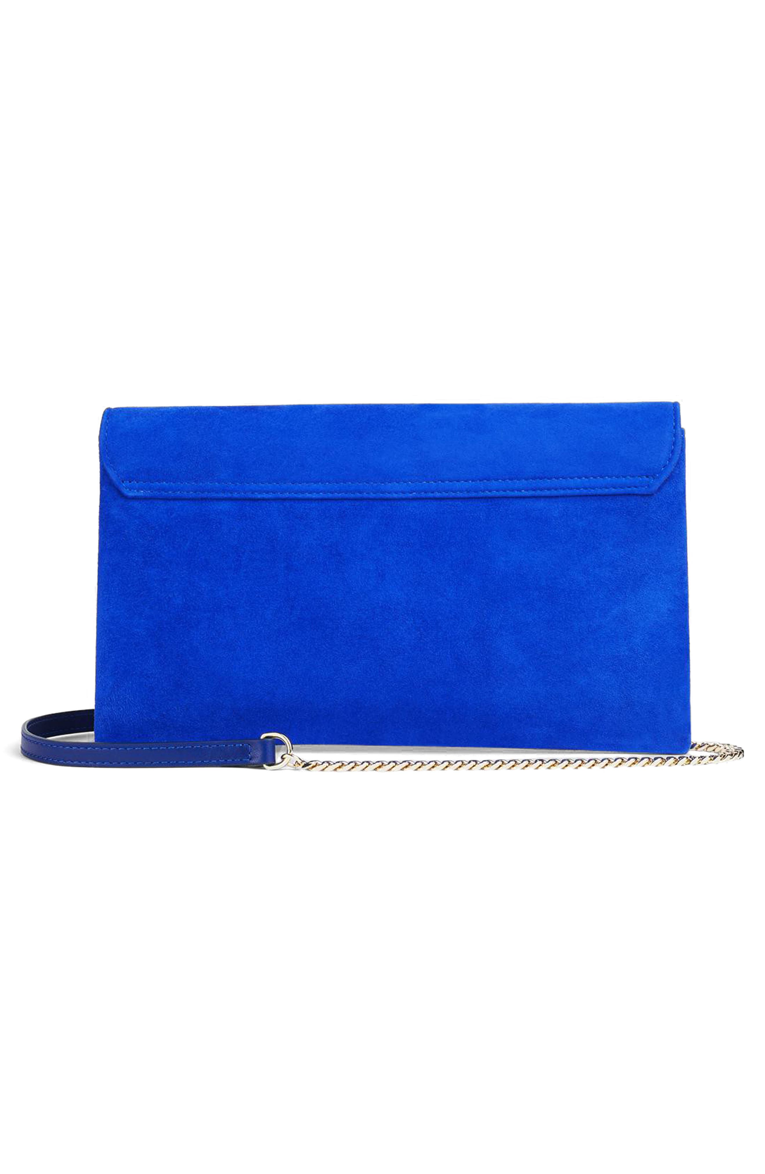 LK Bennett Layla Suede Envelope Flap Clutch, Alternate, color, 