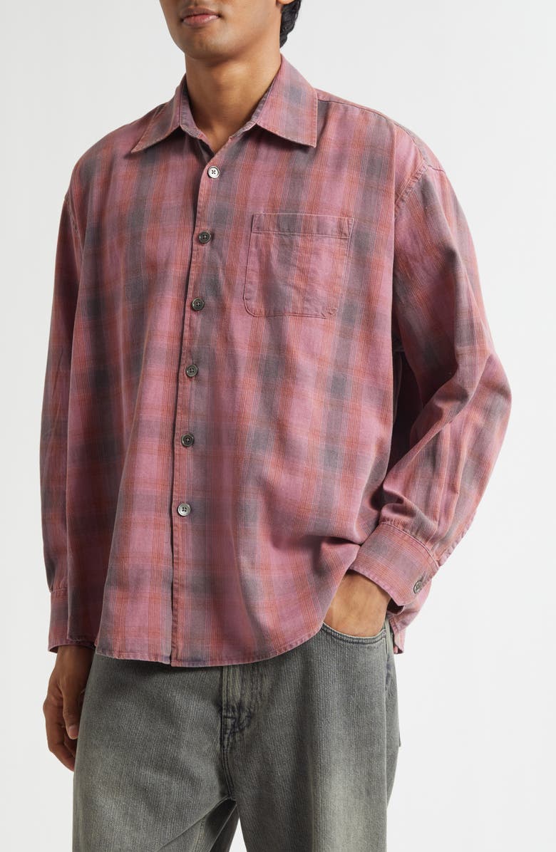 OUR LEGACY Borrowed Check Flannel Button-Up Shirt, Alternate, color, Idaho Flannel Check