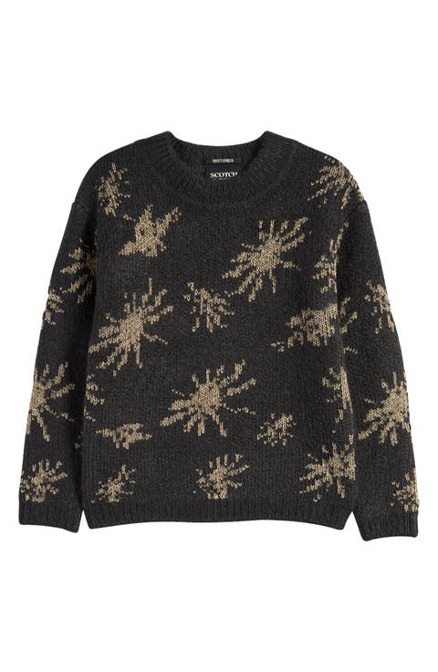Kids' Fireworks Pattern Crewneck Sweater (Big Kid)