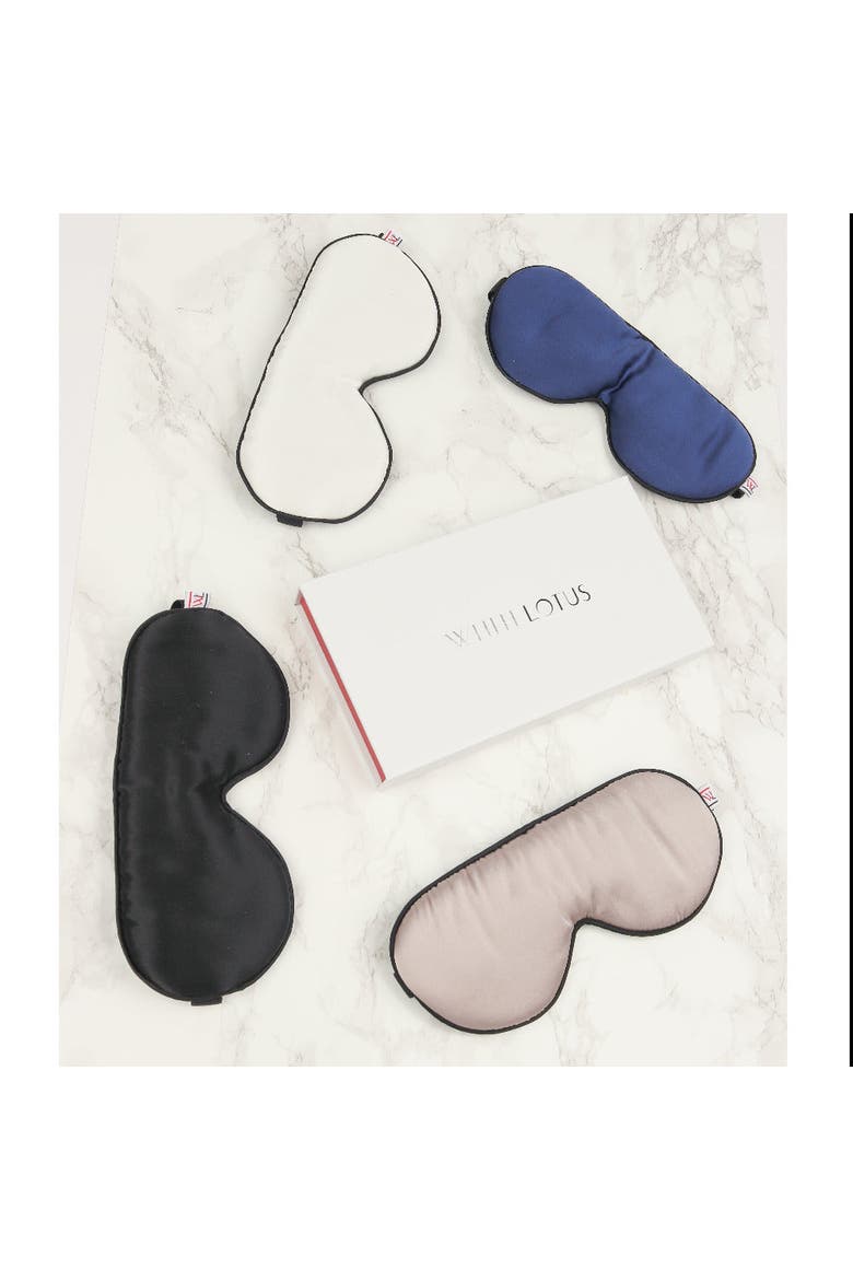 Luxurious Cruelty Free 100% Mulberry Silk Eye Mask, Alternate, color, White