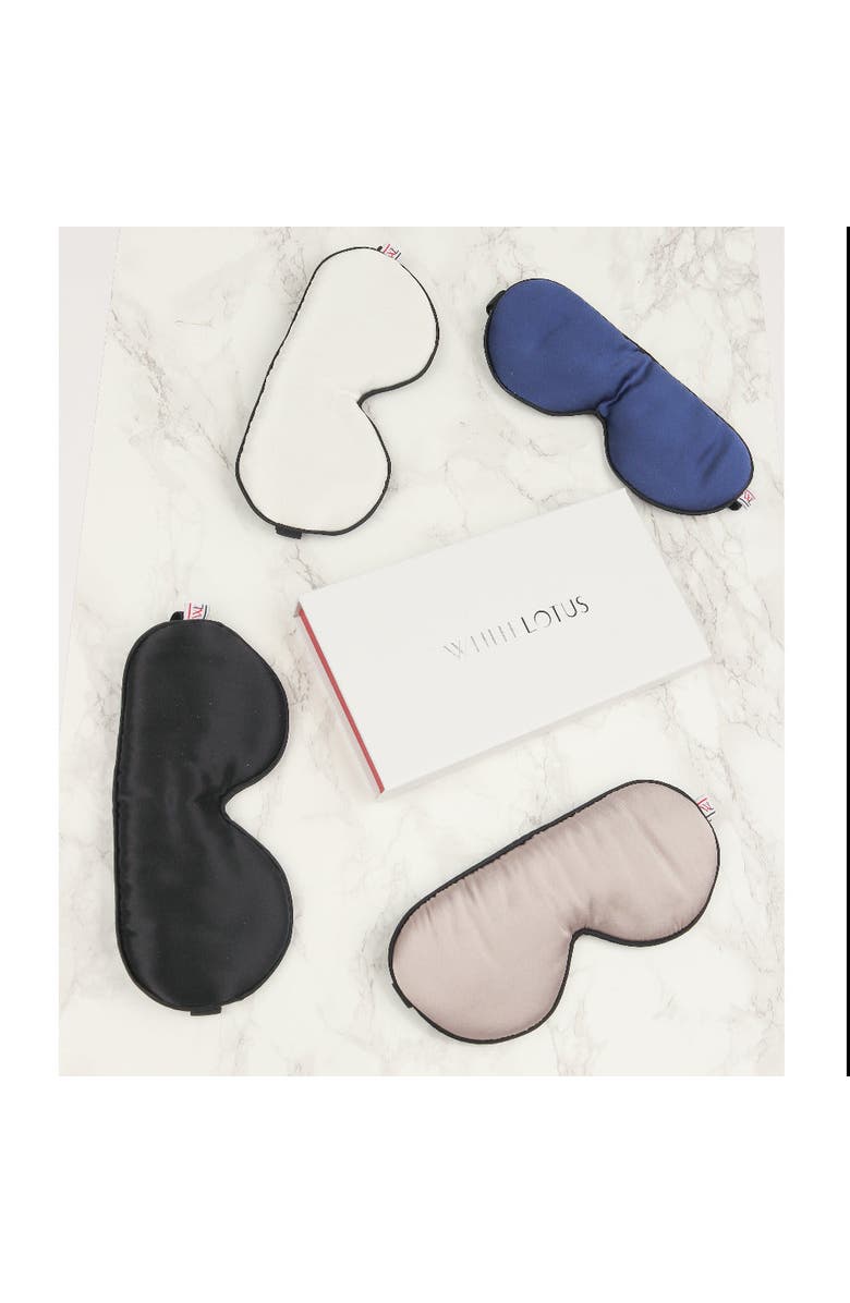 White Lotus Beauty Luxurious Cruelty Free 100% Mulberry Silk Eye Mask, Alternate, color, Black