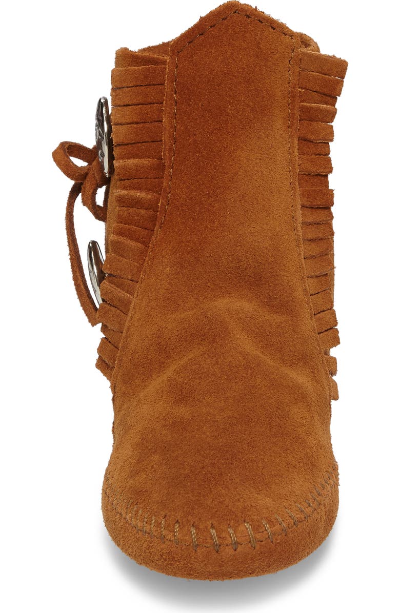 Minnetonka Two-Button Softsole Bootie, Alternate, color, Brown