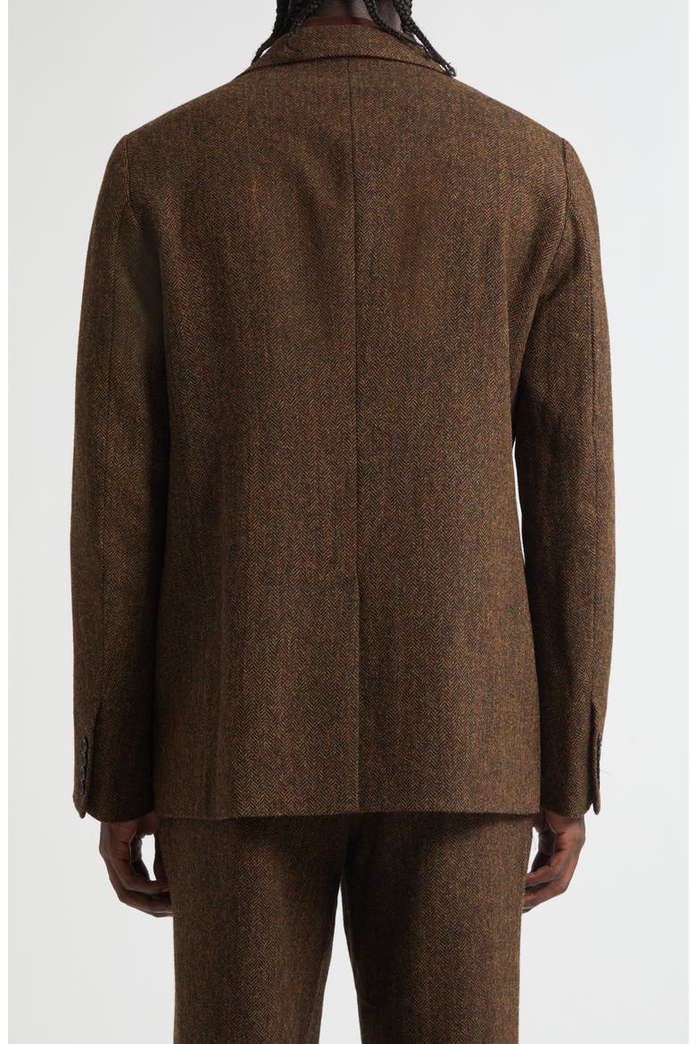 Wool Herringbone Sack Jacket, Alternate, color, BROWN