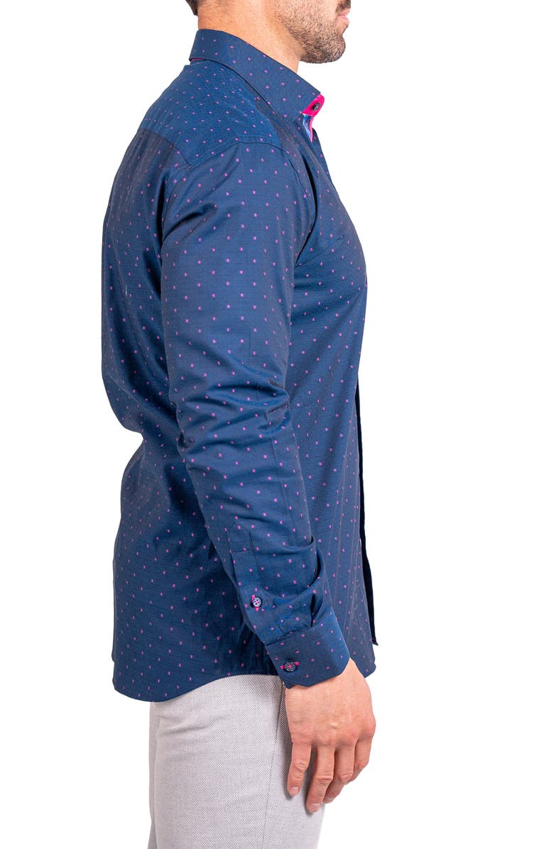 Maceoo Fibonacci Ascension Contemporary Fit Button-Up Shirt, Alternate, color, Blue