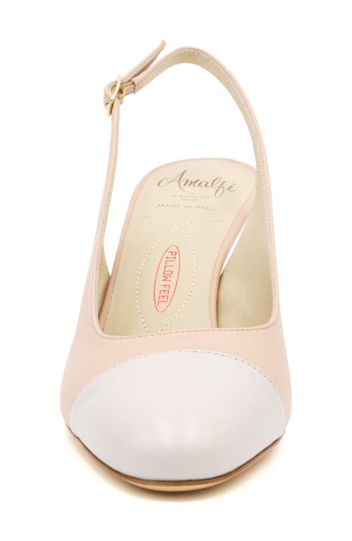 Amalfi By Rangoni Lauretta Slingback Cap Toe Pump In Nude Parmasoft/gray
