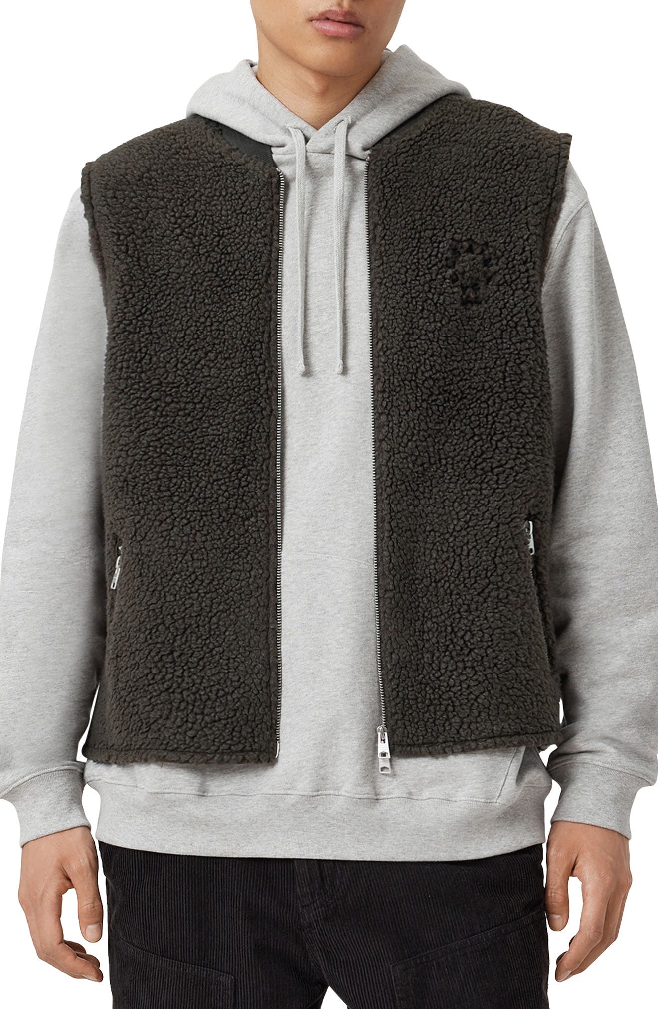 AllSaints Otis Fleece Vest