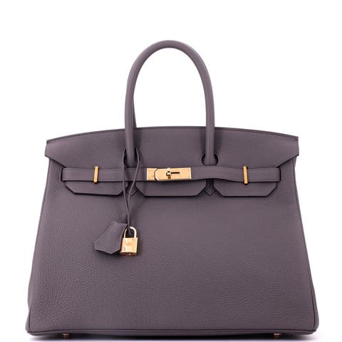 Birkin Handbag Grey Togo with Rose Gold Hardware 35