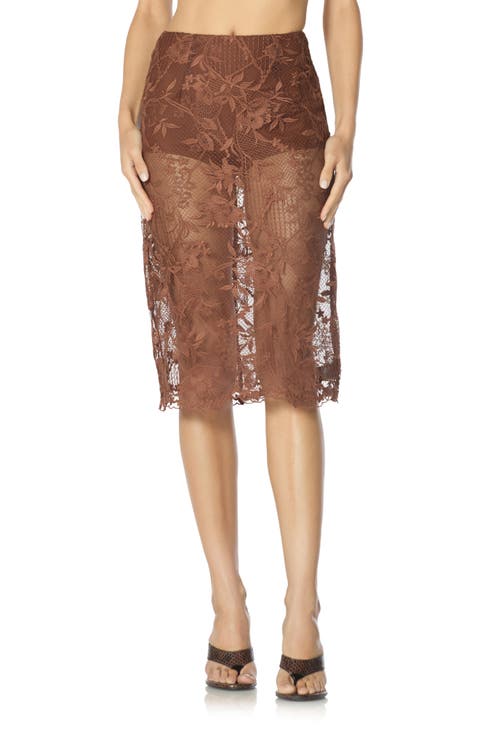 Novie Lace Midi Skirt
