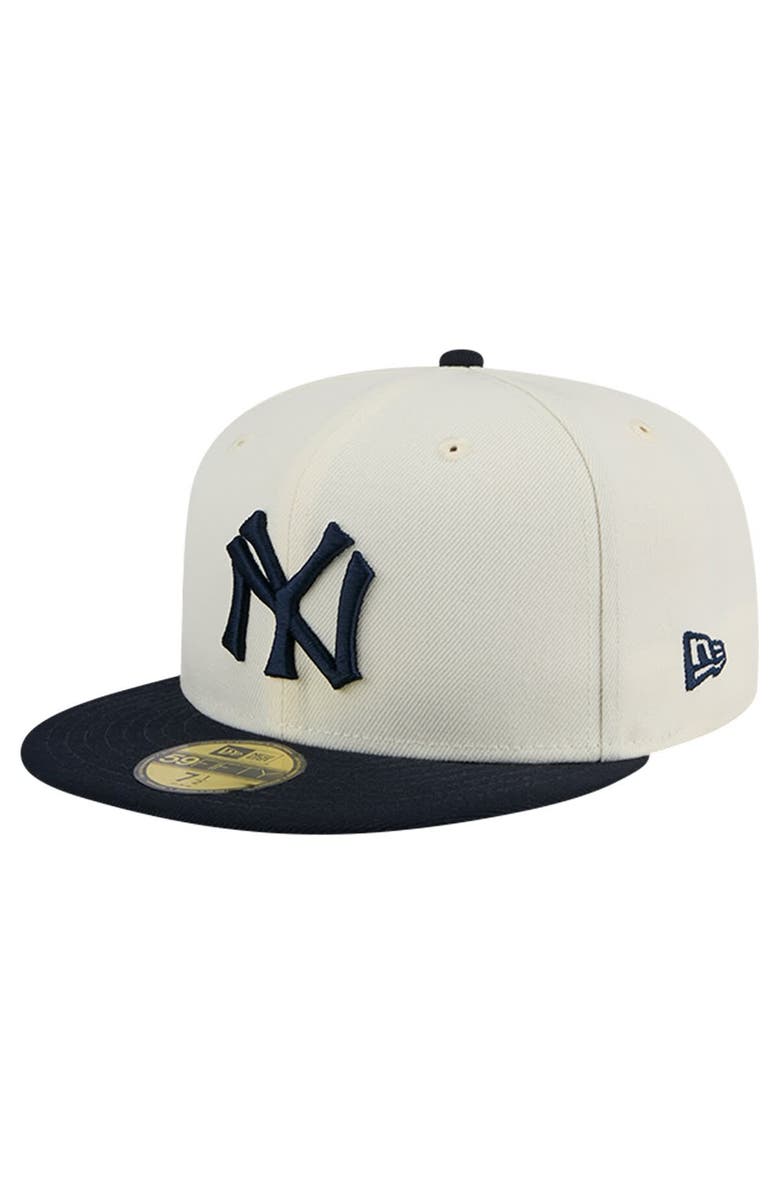 New Era Men's New Era White New York Yankees Cooperstown Collection Chrome 59FIFTY Fitted Hat, Alternate, color, 