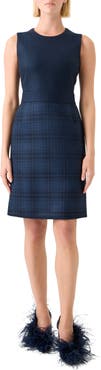 Akris Check Wool Sheath Dress