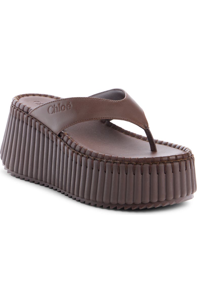 Chloé Nama Platform Wedge Sandal, Main, color,