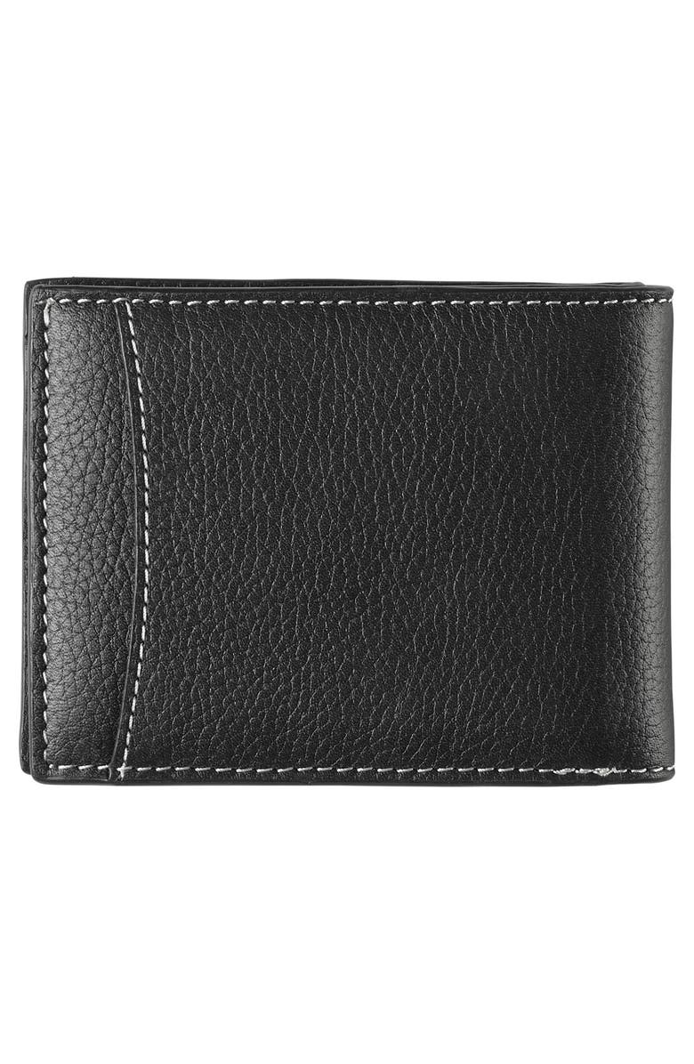 Johnston & Murphy Kingston Leather Bifold Wallet, Alternate, color, Black Pebbled