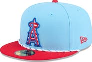 New Era Men's New Era Light Blue/Red Los Angeles Angels 2025 Fourth of July 59FIFTY Fitted Hat