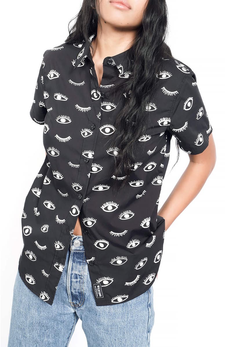 WILDFANG The Essential Button Up, Main, color, Wink Black