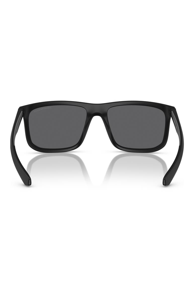 57mm Polarized Square Sunglasses, Alternate, color, MATTE BLACK / GREY POLAR