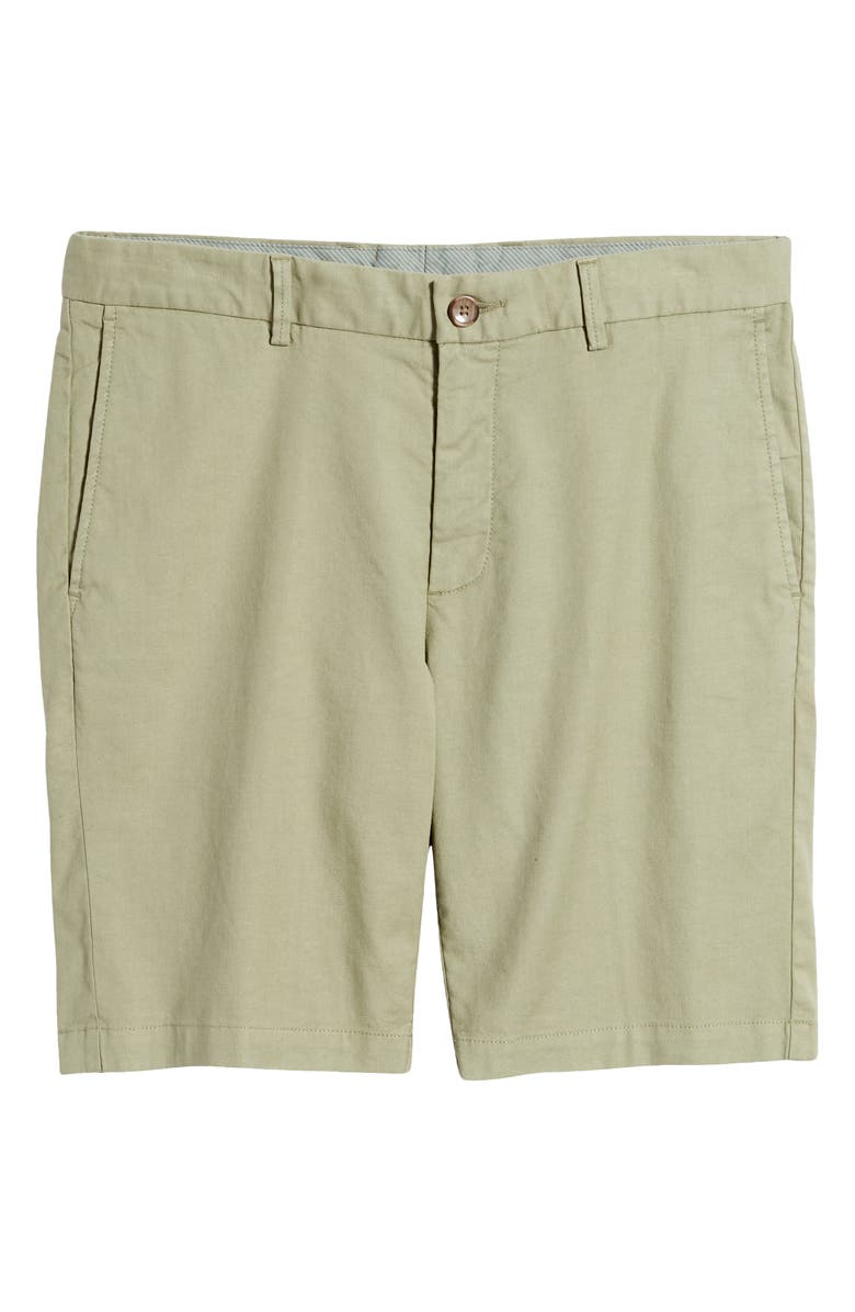 Scott Barber Flat Front Stretch Linen & Cotton Shorts, Alternate, color, 