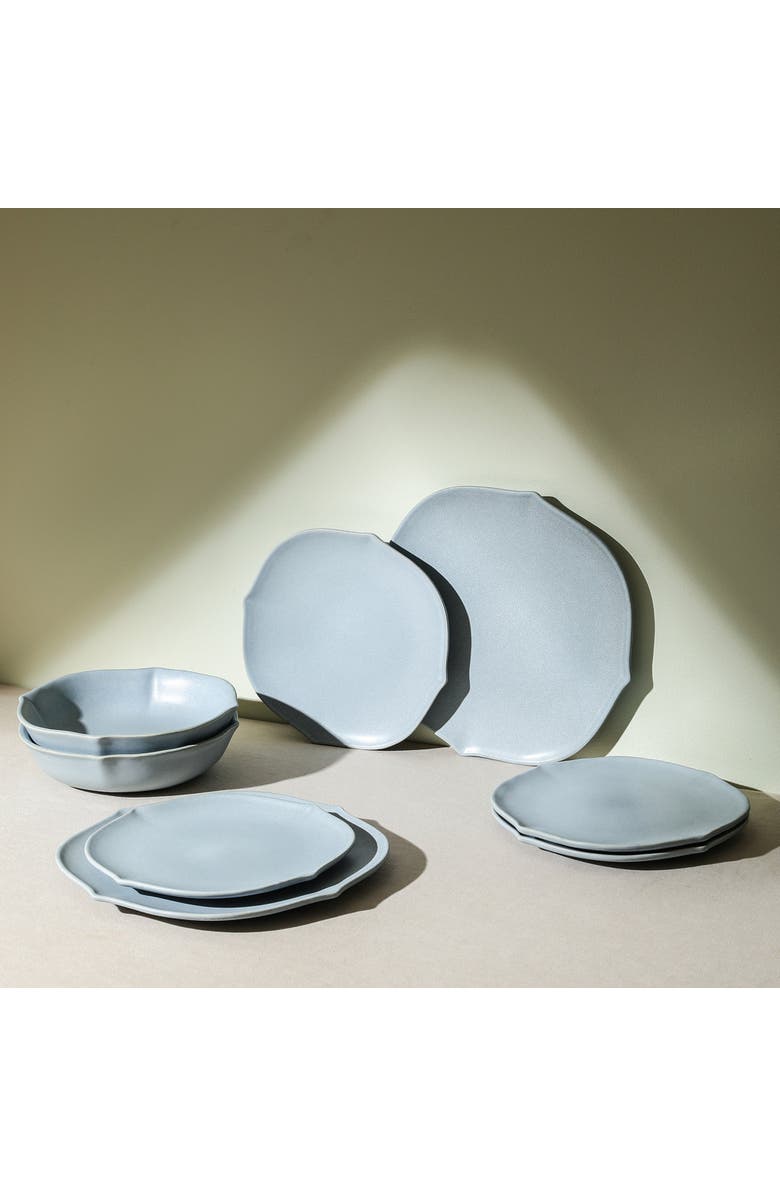 Stone Lain Baskerville Stoneware 12-Piece Dinnerware Set, Alternate, color, Light Blue