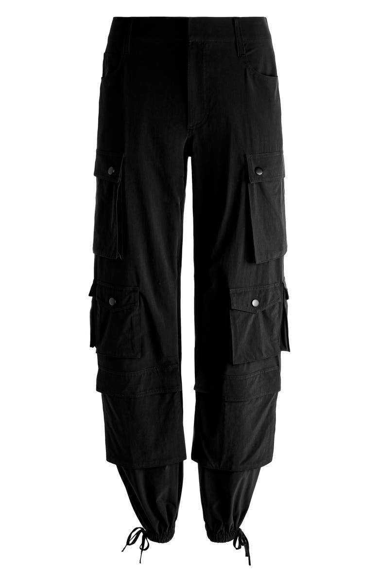 Alice + Olivia Olympia Mr. Baggy Cargo Pants, Alternate, color, Black