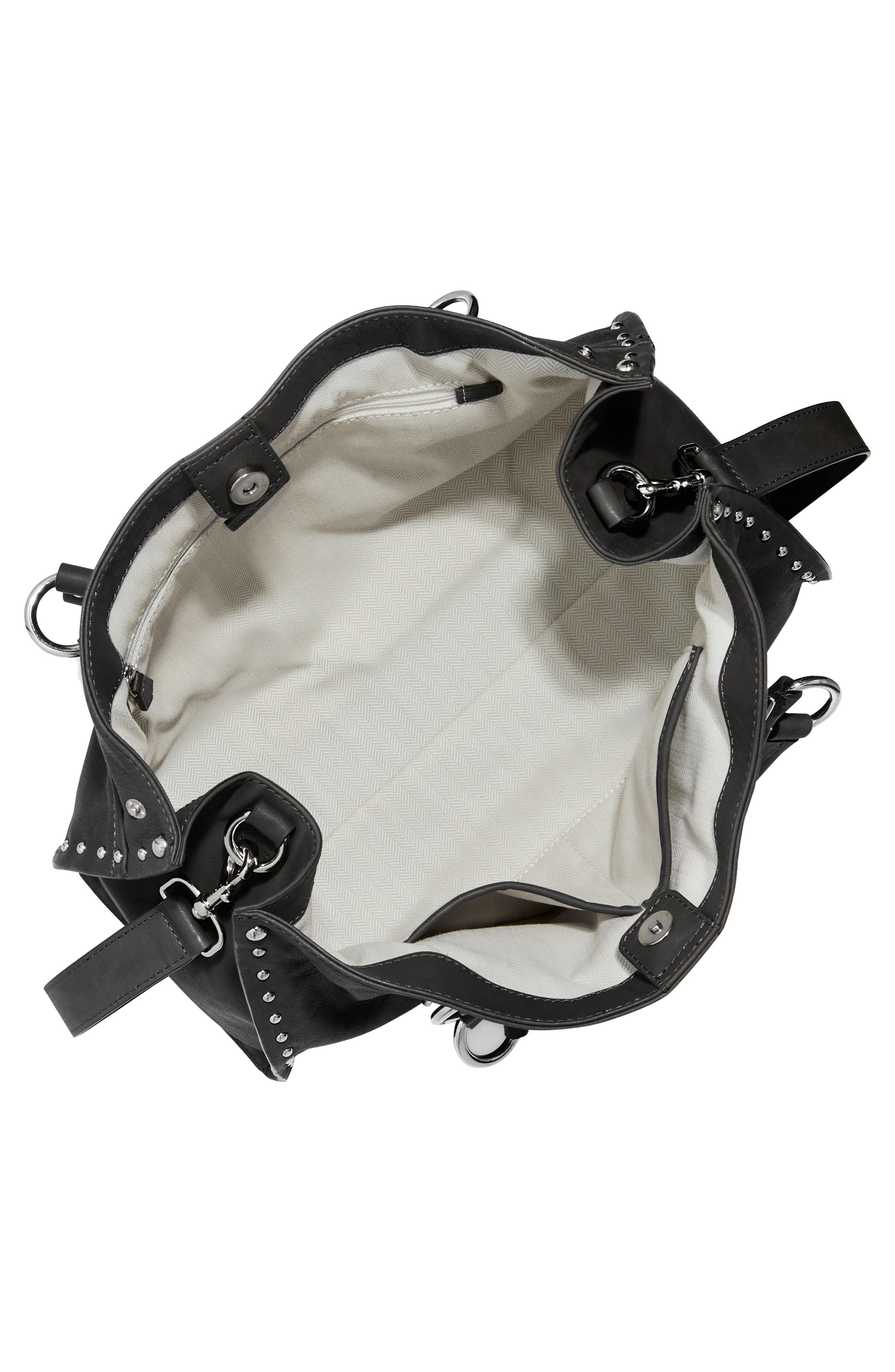 AIMEE Large Rodeo Leather Satchel, Alternate, color, Black