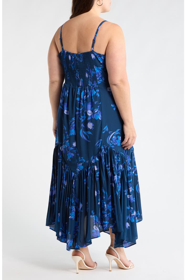 Niva Floral Hendra Pleated Midi Dress, Alternate, color, NAVY-BLUES