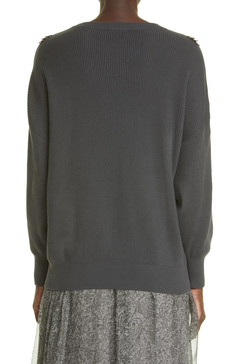 Brunello Cucinelli Lightweight Cotton Sweater, Alternate, color,