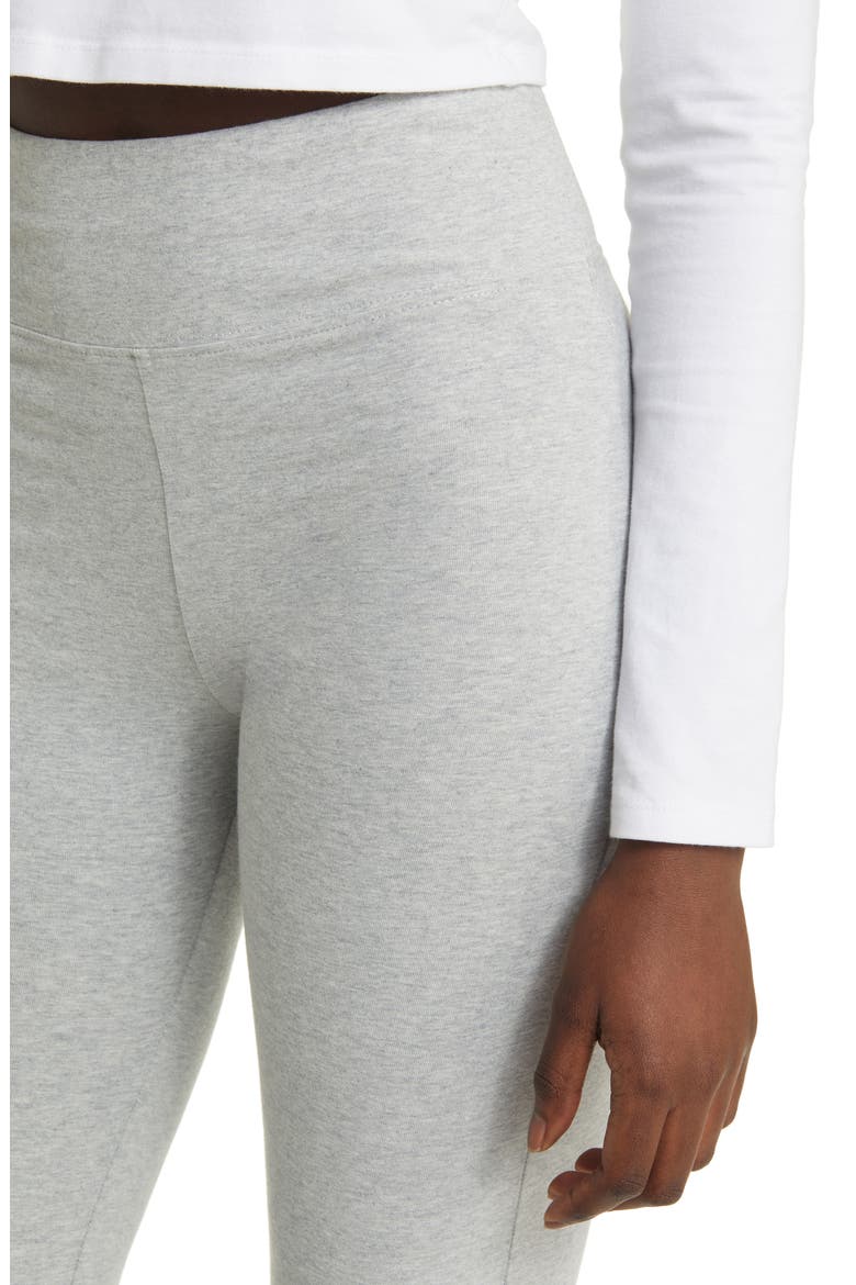 High Waist Stretch Cotton Flare Leggings, Alternate, color, GREY HEATHER