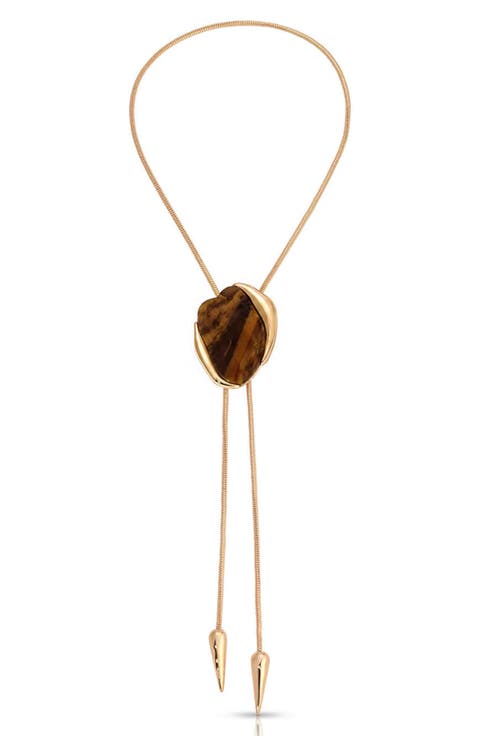 Tiger's Eye Statement Bolo Necklace