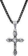 STEELTIME Men's Two Tone Skull Cross Pendant Necklace
