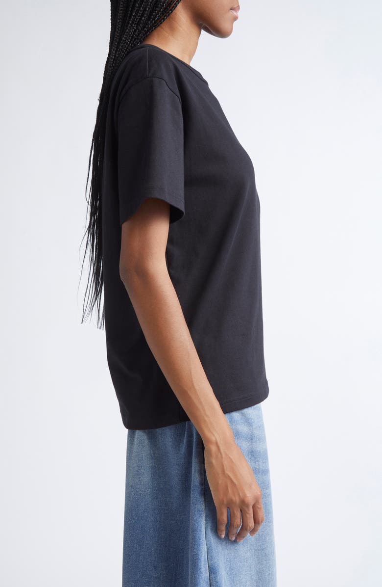 Alexander Wang Puff Logo Cotton Jersey T-Shirt, Alternate, color, Black