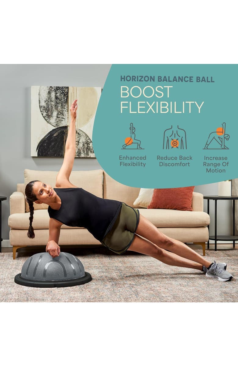 Lifepro Half Ball Balance Trainer Stability Balance Ball for Exercise Core Strength, Alternate, color, Grey