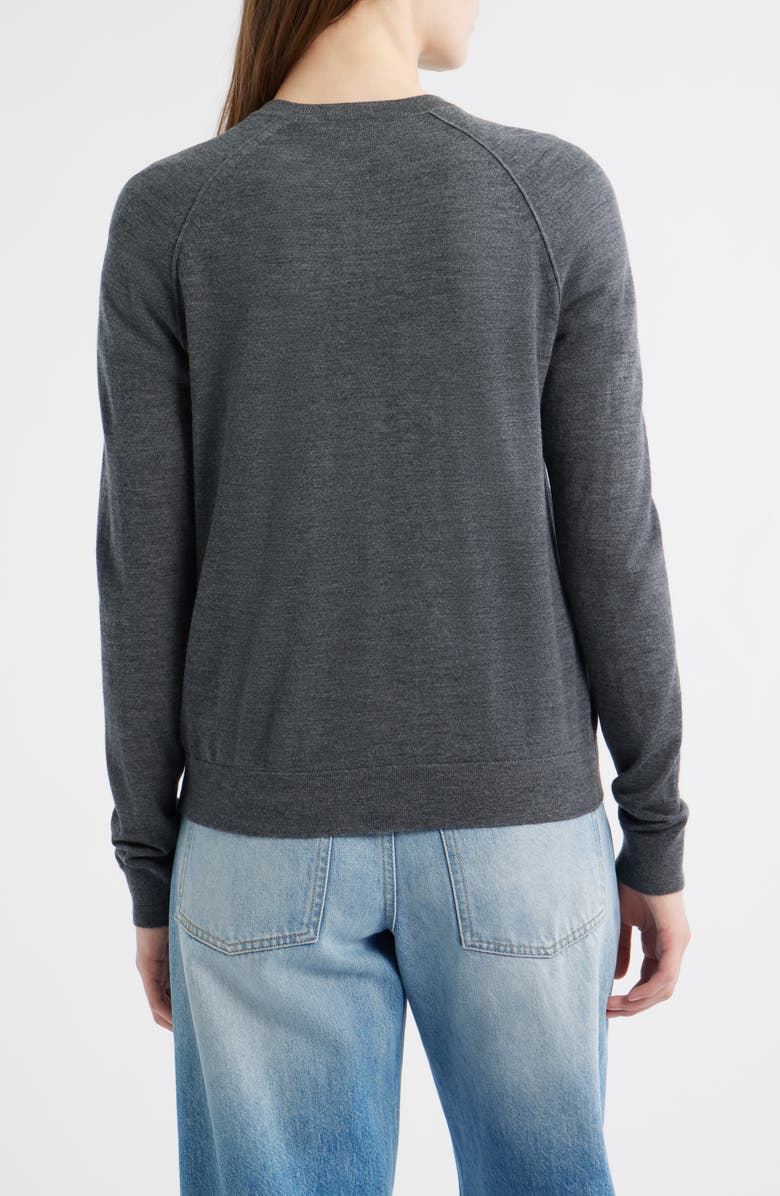 BOSS Fonami Virgin Wool Cardigan, Alternate, color, Charcoal Melange