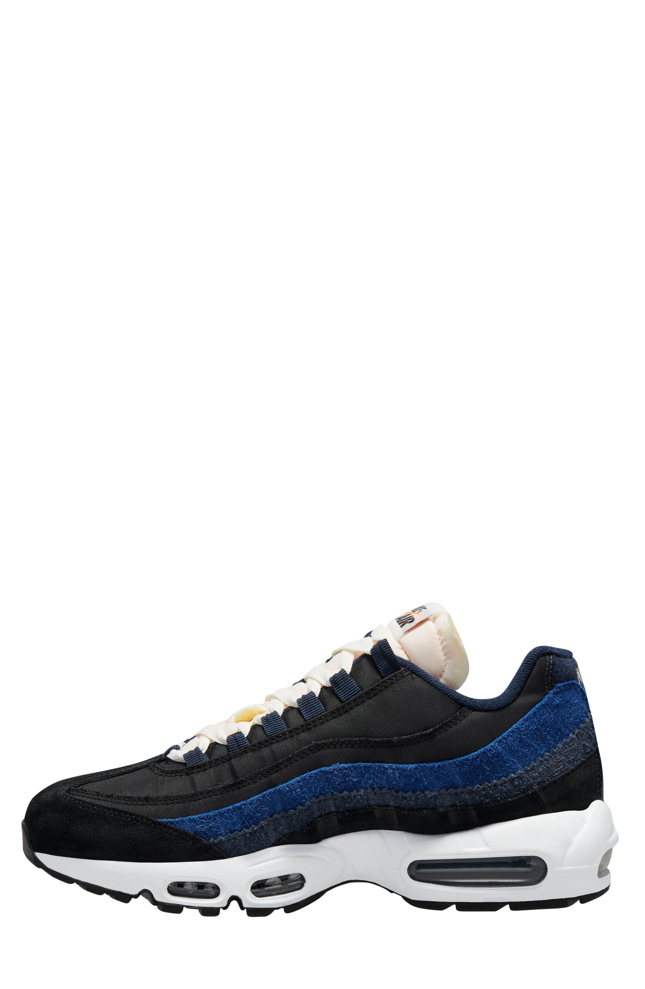 Air Max 95 SE Sneaker, Alternate, color, BLACK/ OBSIDIAN-BLUE