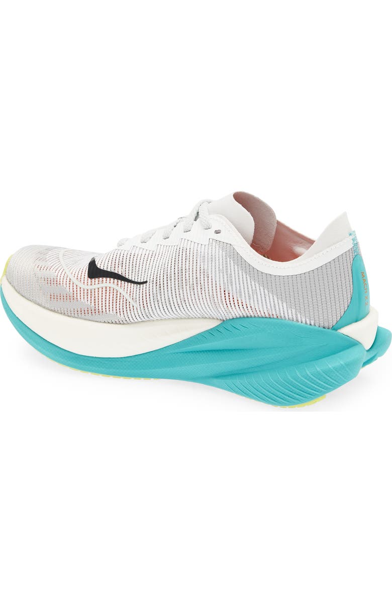 HOKA Mach X 2 Running Shoe, Alternate, color, Frost / Electric Aqua