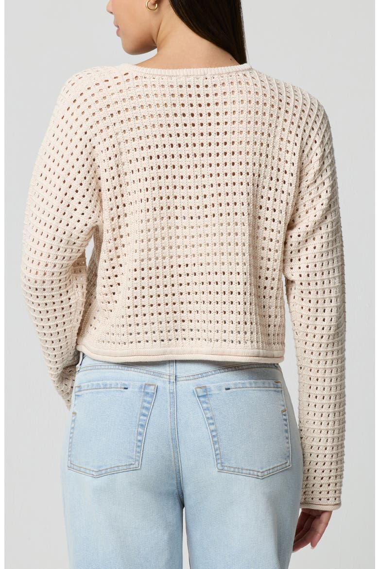 Keyhole Open Knit Crop Sweater, Alternate, color, QUARTZ