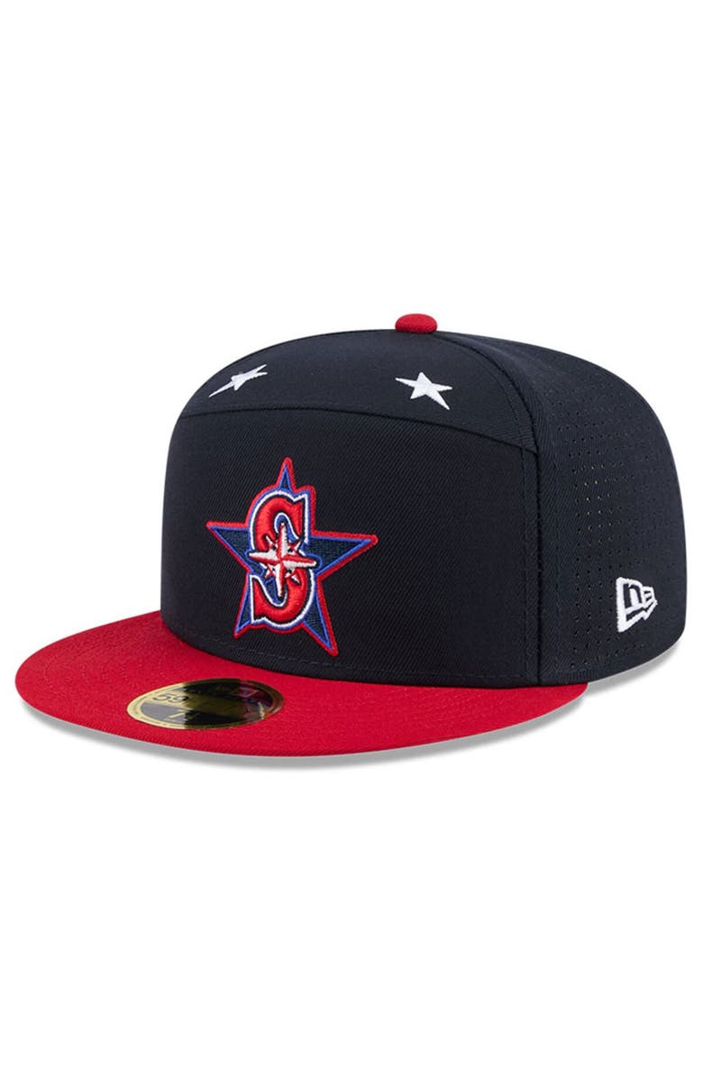 New Era Men's New Era Navy/Red Seattle Mariners 2025 MLB All-Star Game Workout Side Patch 59FIFTY Fitted Hat, Alternate, color,