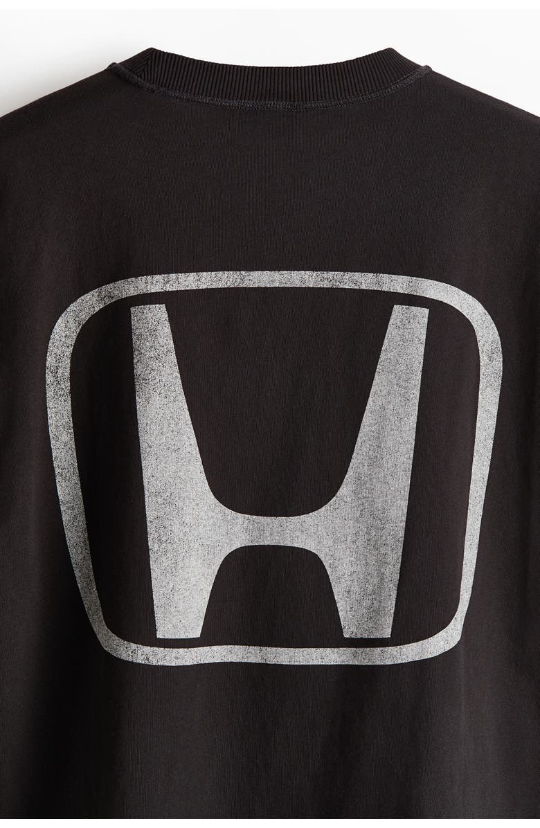 H&M Loose Fit Printed T-shirt, Alternate, color, Black/Honda