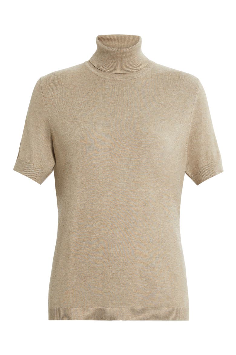 Short Sleeve Turtleneck Sweater, Alternate, color, BEIGE
