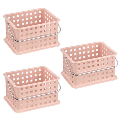 Small Stackable Shower Basket - Set of 3 - Clear/Frost - Made in USA