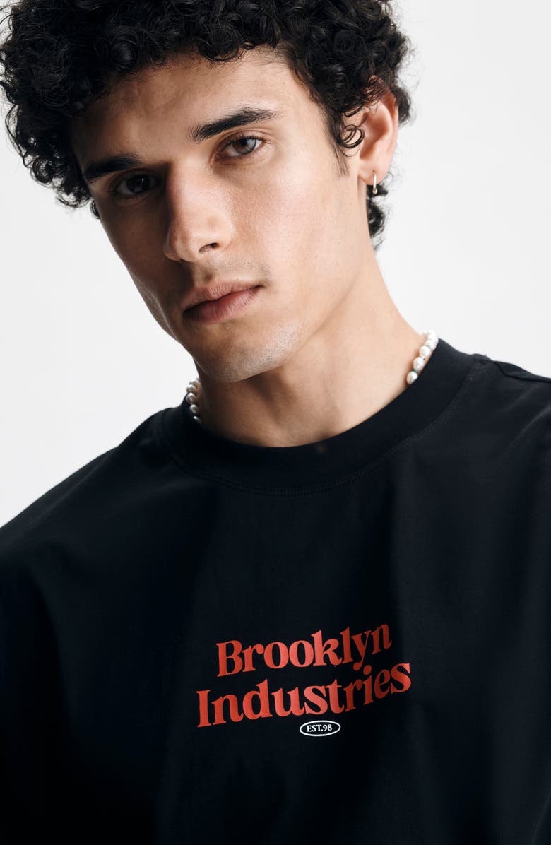 Brooklyn Industries Black Loose Fit Gaming Logo Graphic T-Shirt, Alternate, color, 
