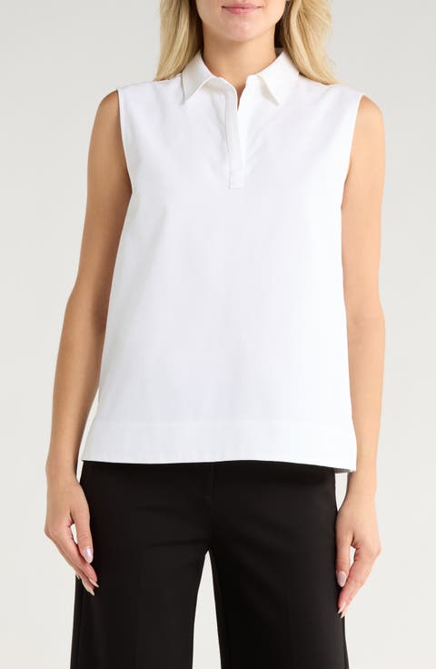 Stretch Cotton Sleeveless Polo